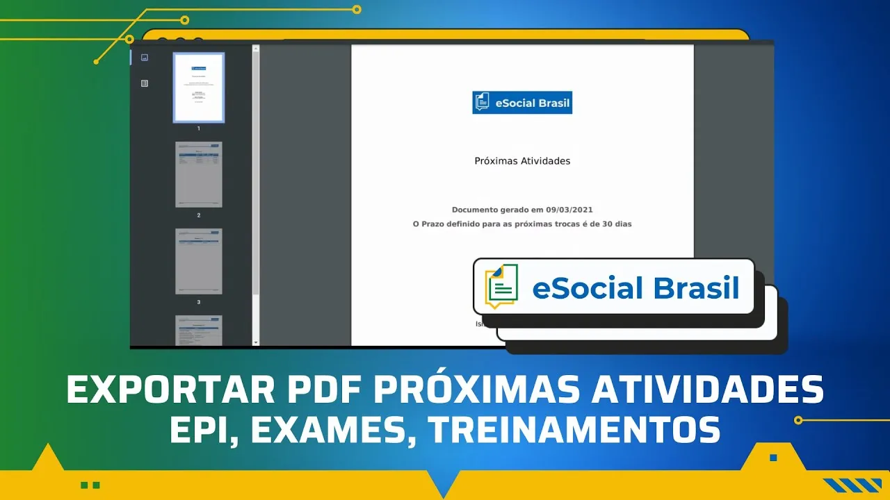 Exportar próximas atividades em PDF no eSocial Brasil (EPIs, Exames e Treinamentos)