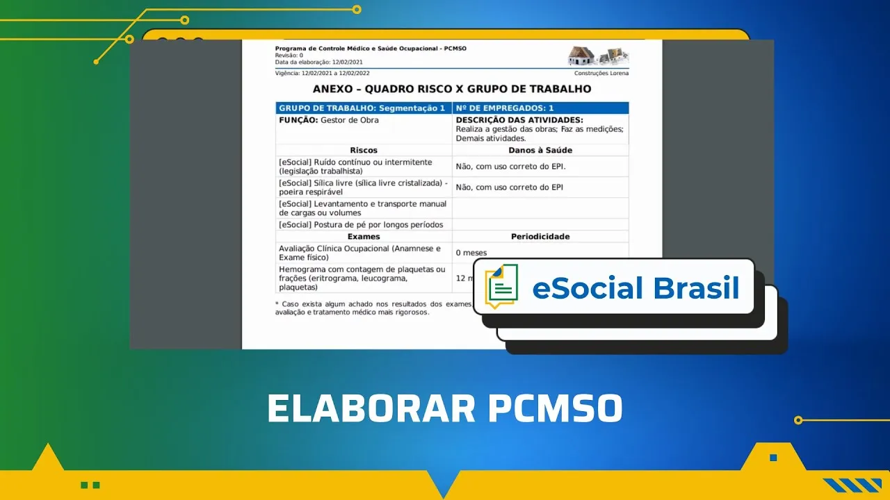 Como elaborar PCMSO no eSocial Brasil
