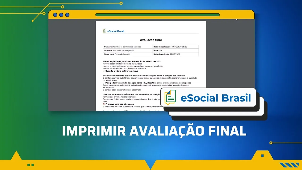 Como imprimir avaliação final de treinamentos no eSocial Brasil