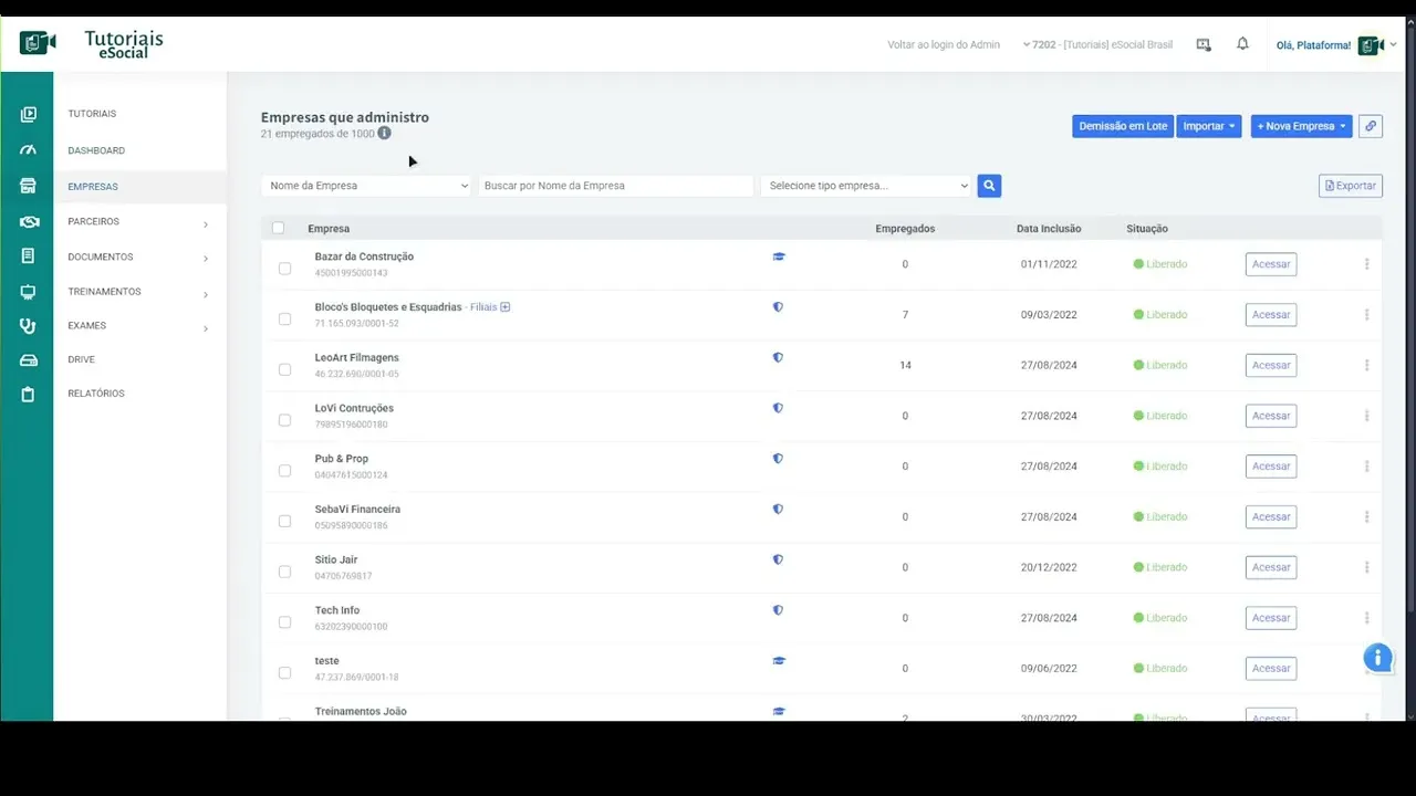 Tutorial - Pesquisa por empregados na consultoria