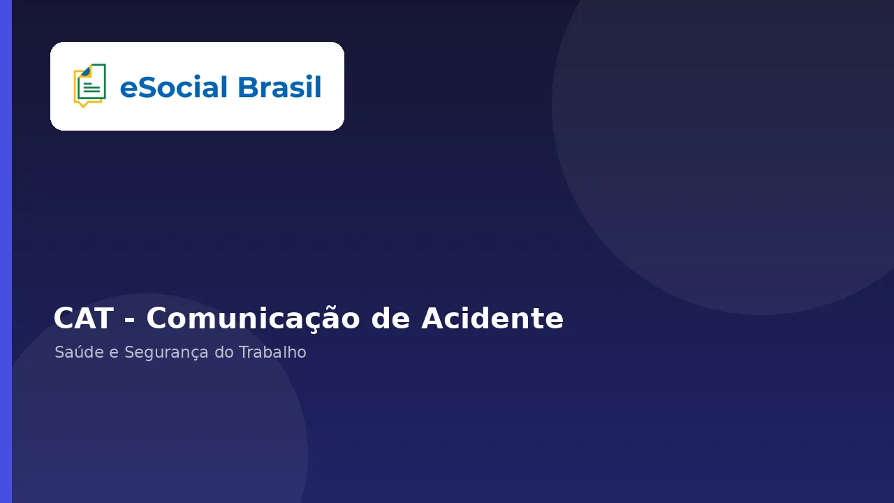Como registrar uma CAT no sistema (S-2210)